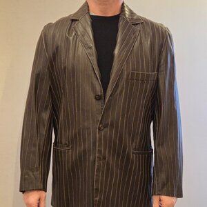 Men's Brown Leather Blazer